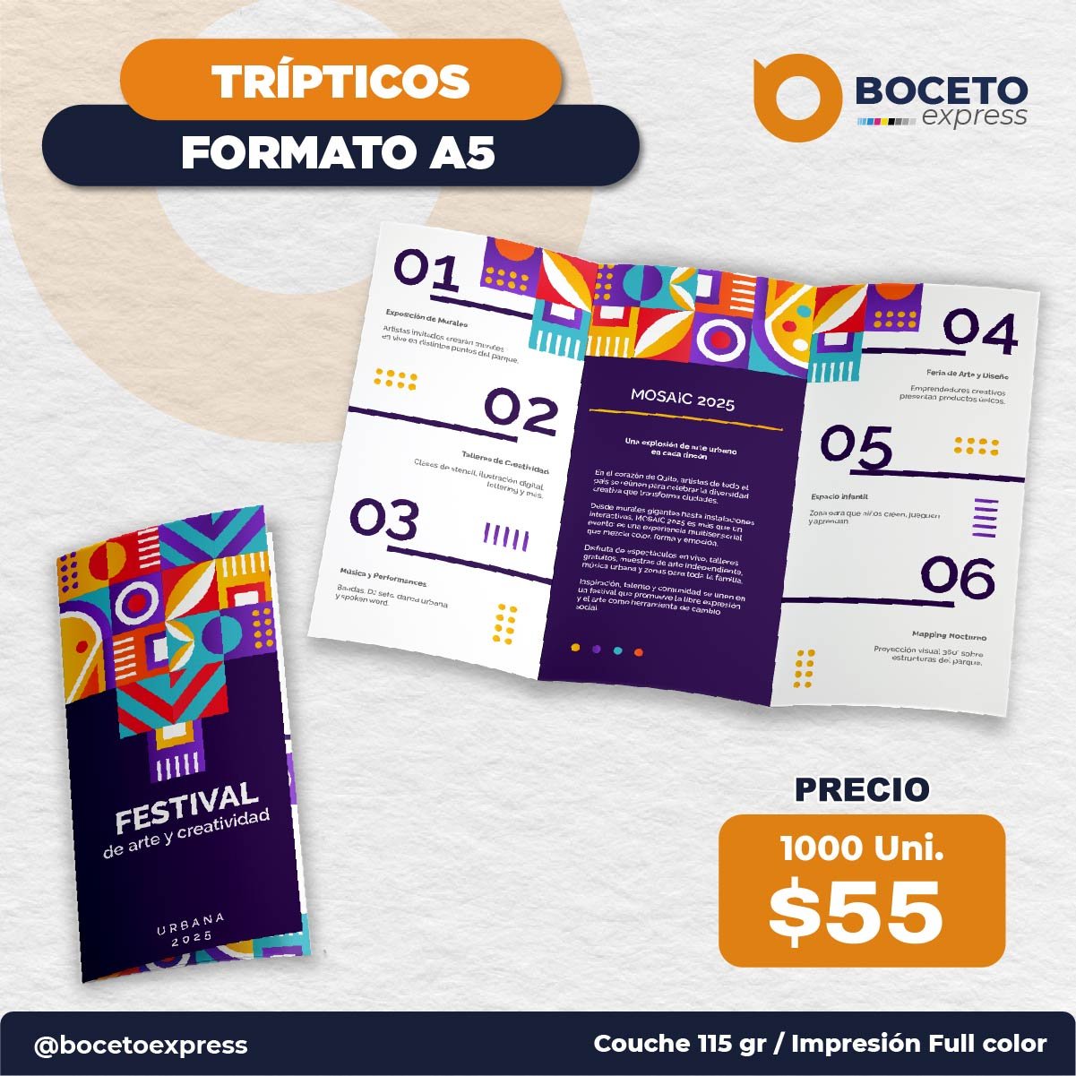 Trípticos A5 x1000