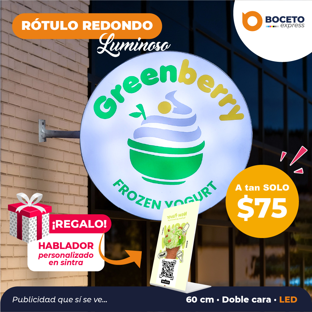 Rótulo Redondo Luminoso