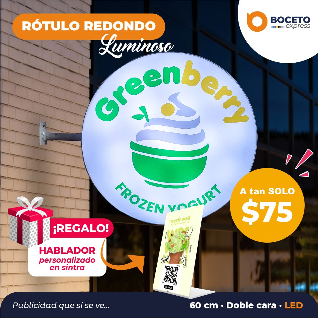 Rótulo Redondo Luminoso